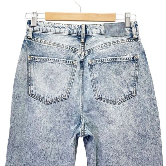 Free People We The Free My Own Lane Straight Jeans Acid Wash Distressed Size 28 - Picture 7 of 15